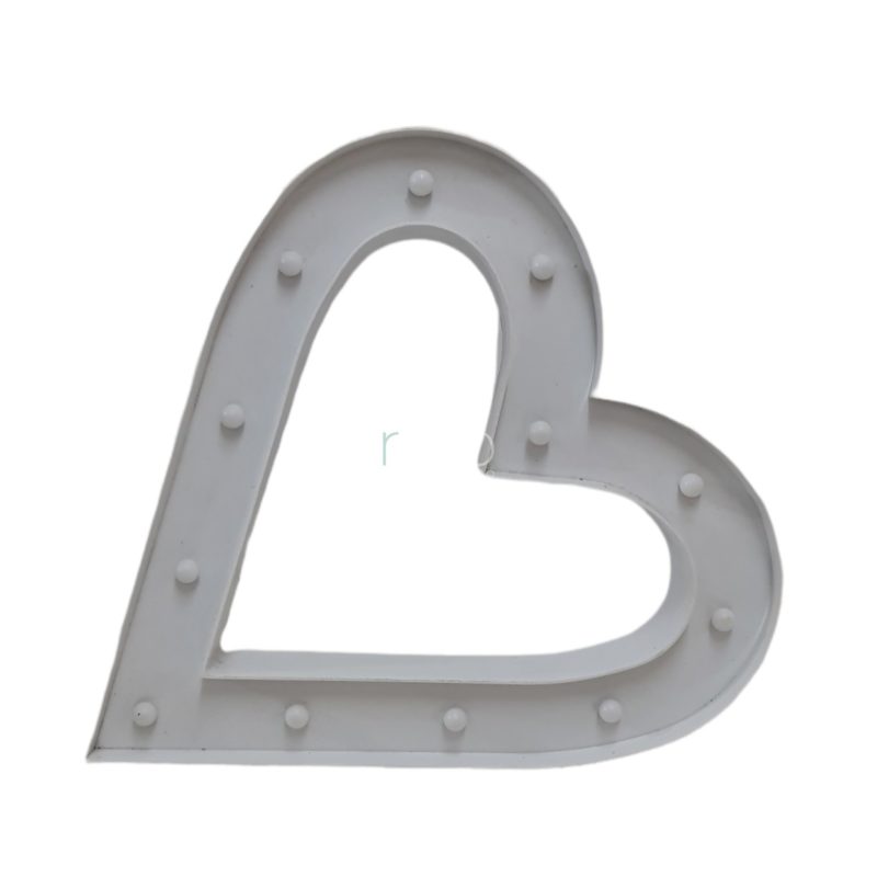 Corazón Led luminoso blanco