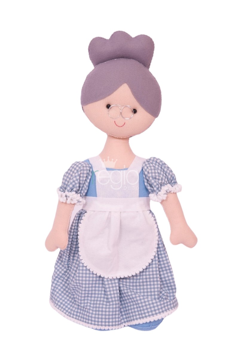 Personaje en fieltro ,Abuelita- Caperucita Roja