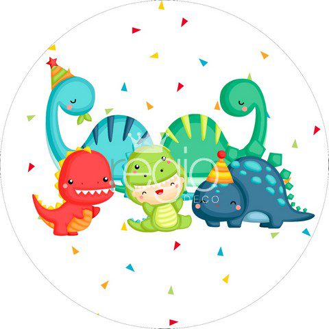 Impr. en tela sublimada Dinos babys, 1.50 de diámetro