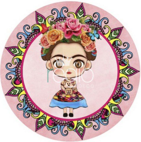 Impr. en tela sublimada Frida Kahlo 1.20 de diámetro