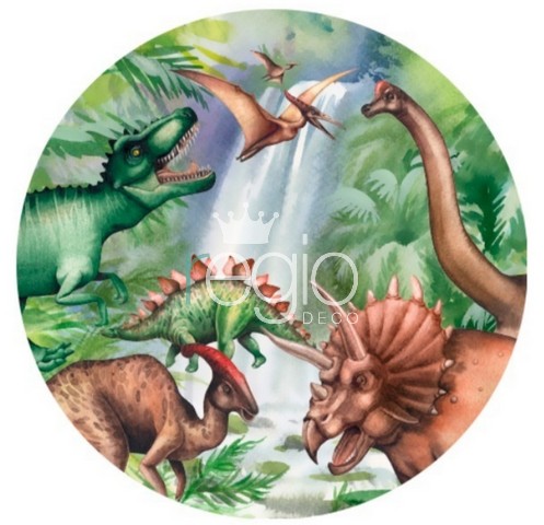Impr. en tela sublimada Dinosaurios, 1.50 de diámetro
