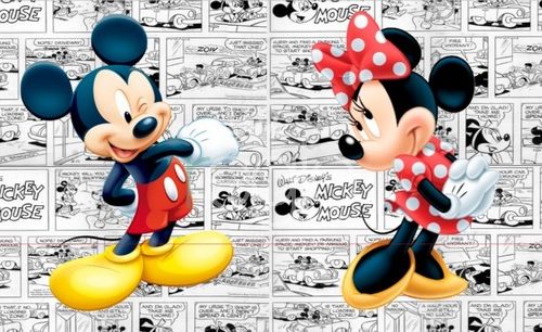 Impresión en tela sublimada Mickey y Minnie 6 x 3