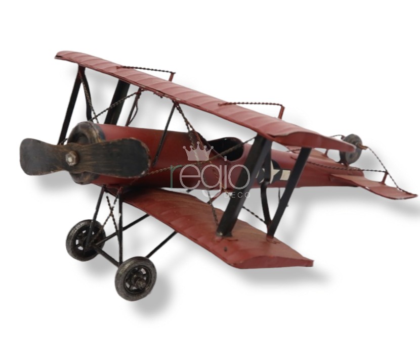 Avioneta vintage terracota de lata