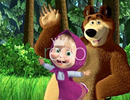 Impresión en tela sublimada Masha y el oso 3 x 2