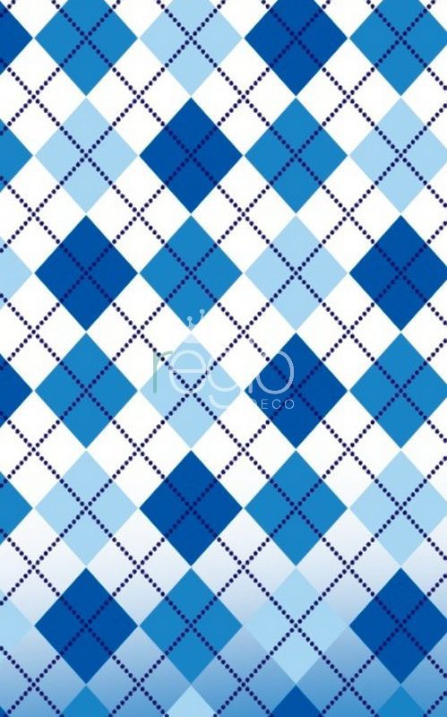 Impr. en tela subl. Geométrico azul lateral 1.10 x 2.30