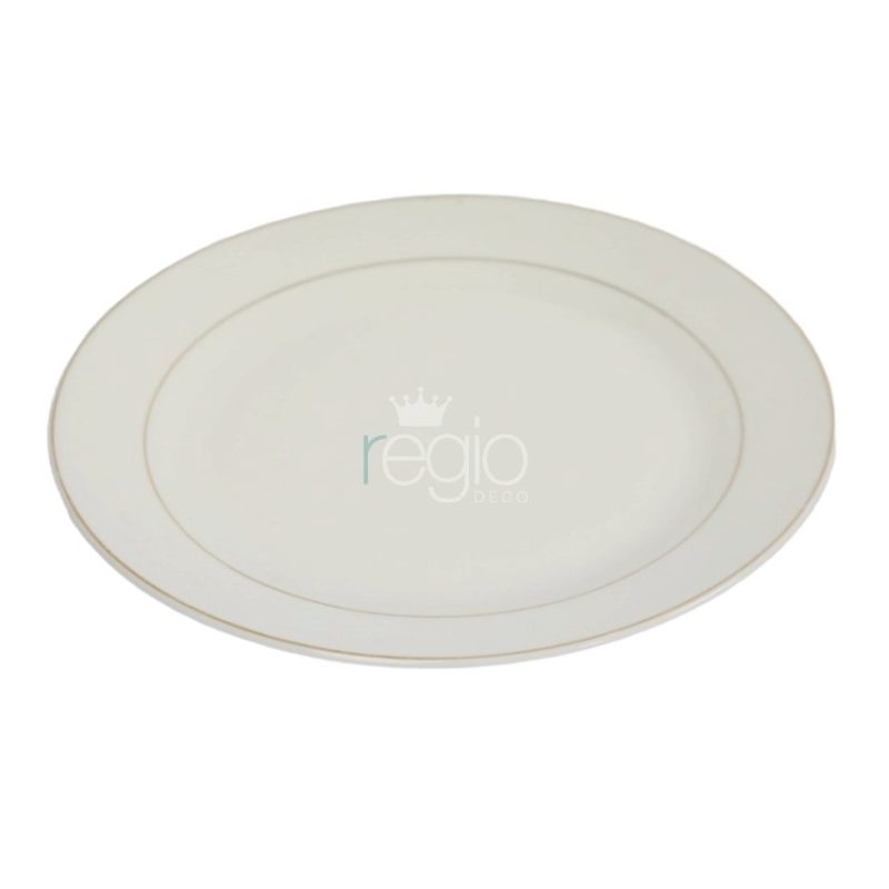 Plato principal blanco borde dorado