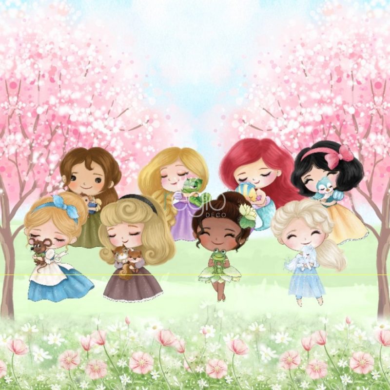 Impresión en tela sublimada Princesas Disney baby 3 x 3