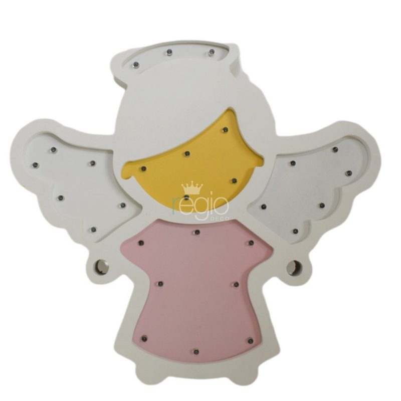 Angelital rosa Led de madera