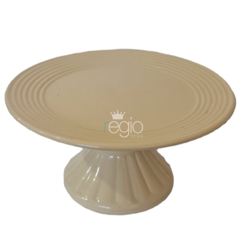 Porta torta cerámica G beige