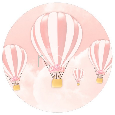 Impr. en tela sublimada Balones en rosa,1.50 de diámetro