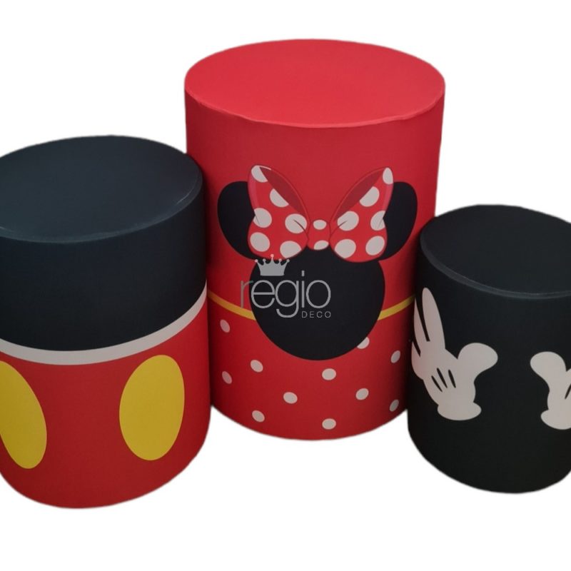 Trío de cilindros forrados Mickey y Minnie