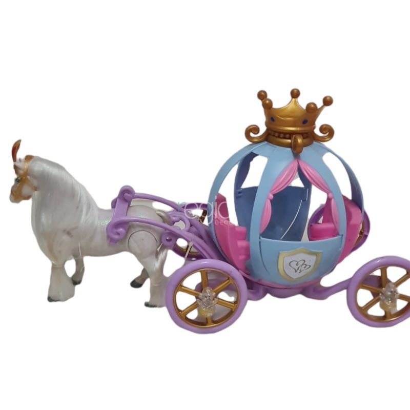 Adorno de mesa carroza con caballo